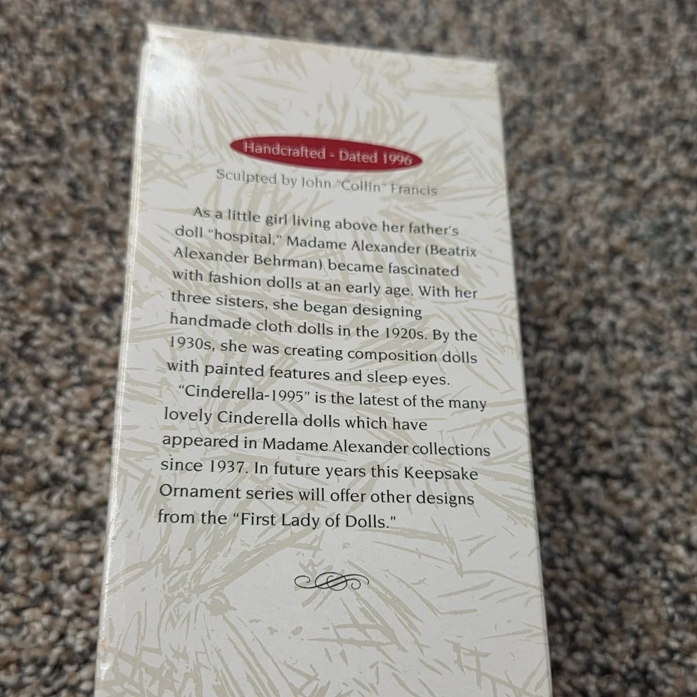 Hallmark Keepsake Ornament 1996 Madame Alexander Cinderella 1995 Doll Series